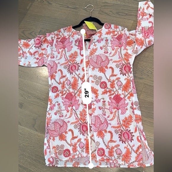 Roberta Roller Rabbit Amanda Kurta Orange and white bohemian NEW 100% cotton - Picture 14 of 15